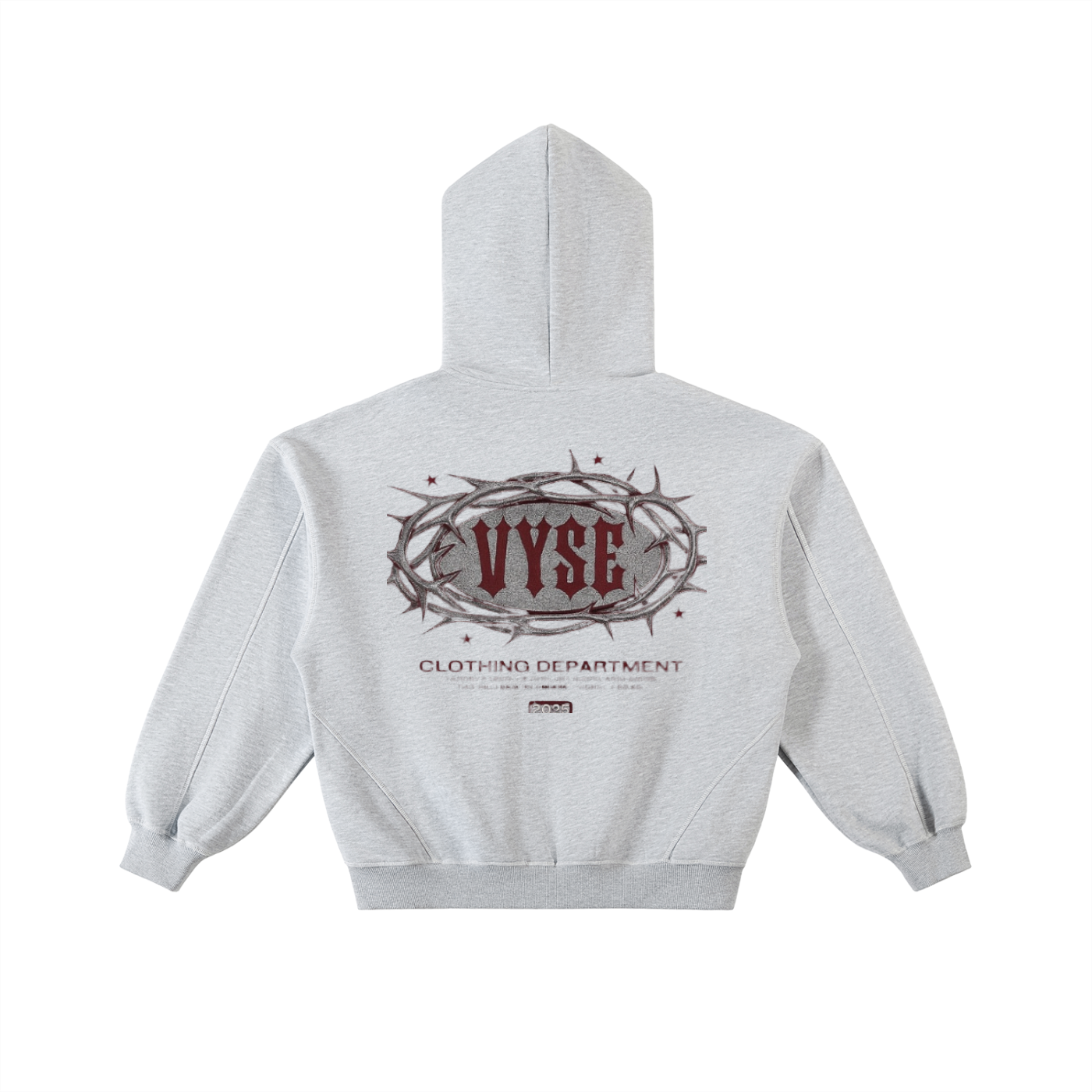 Contrast-Stitched Boxy Fleece Zip Hoodie