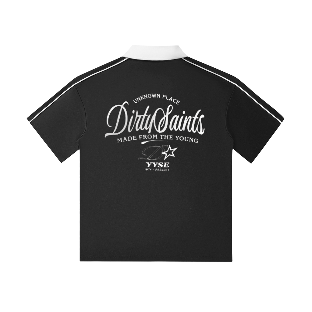 Contrast Collar Short-Sleeve Polo Shirt
