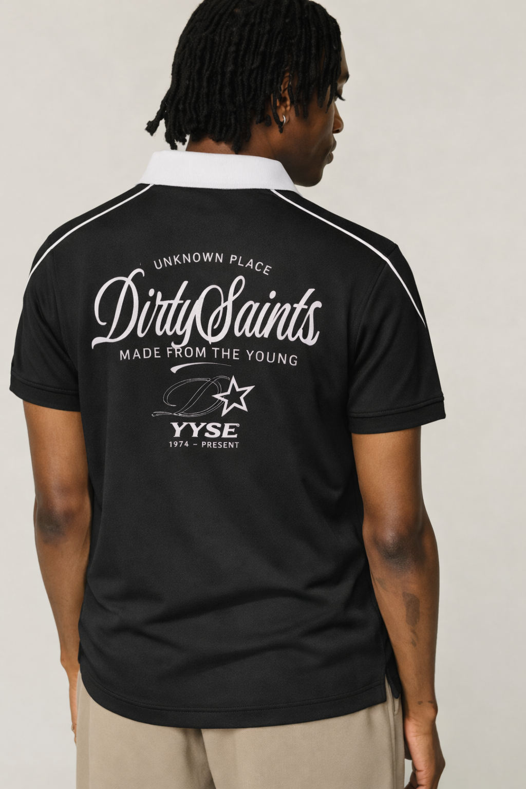 Contrast Collar Short-Sleeve Polo Shirt