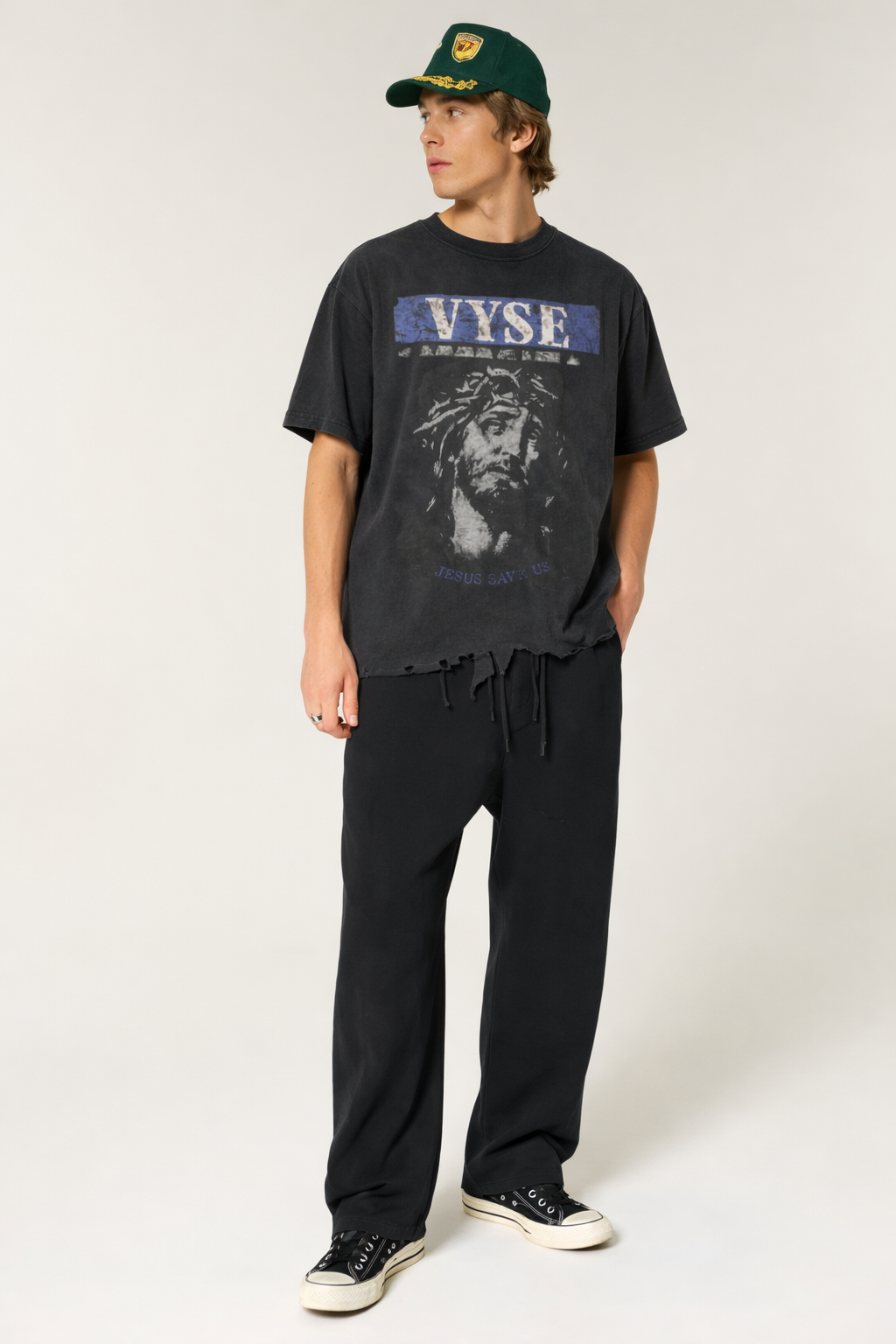 Vintage Wash Boxy Distressed Hem T-Shirt