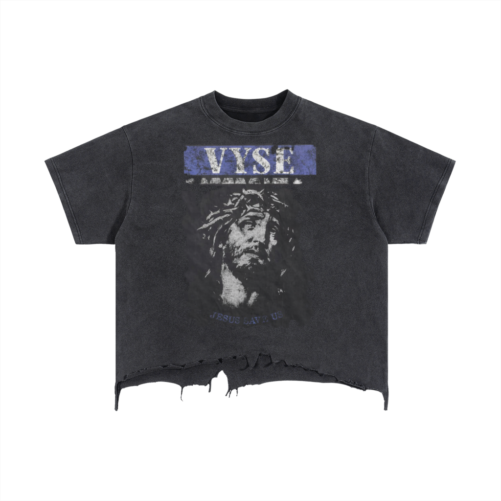 Vintage Wash Boxy Distressed Hem T-Shirt